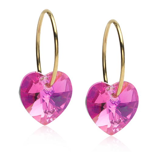 Blomdahl Earrings Golden Titanium Heart Rose 10mm Ring 14mm D / 96