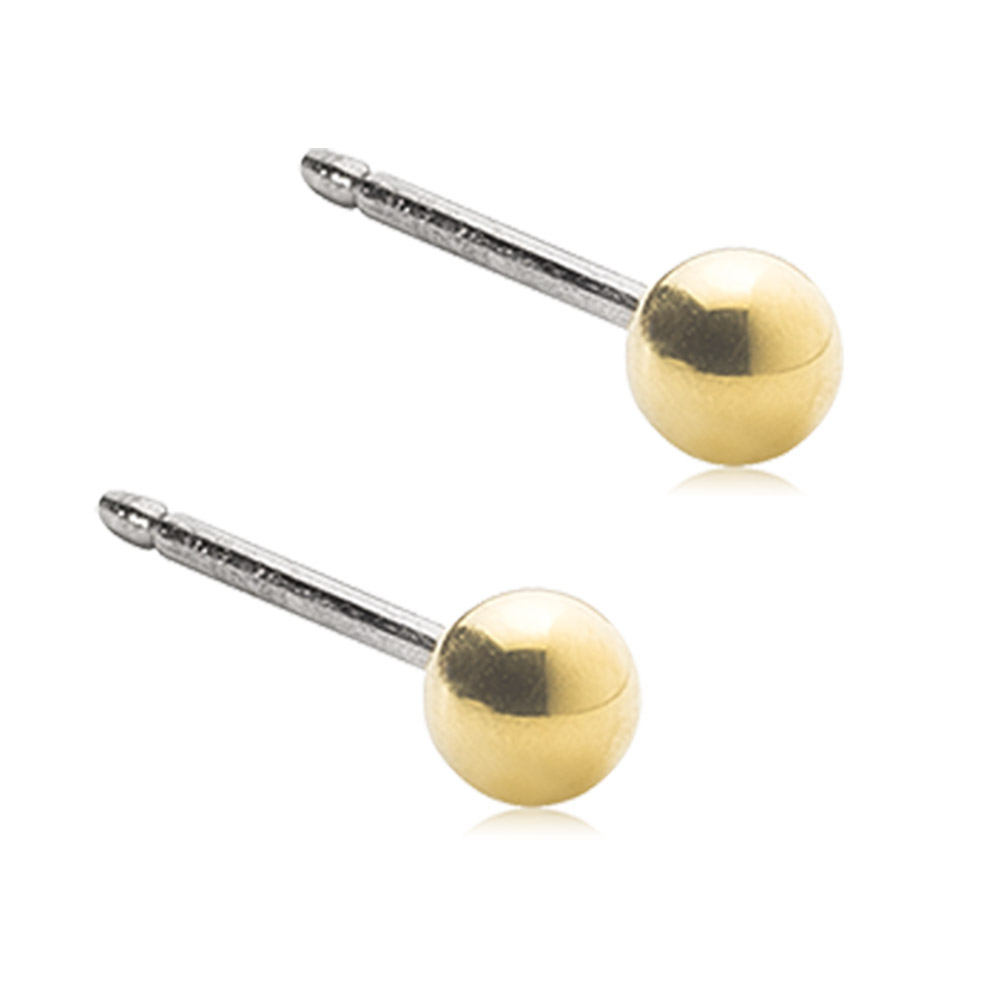 Blomdahl Earrings Golden Titanium 3mm Ball C / 331